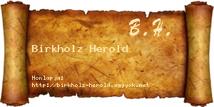 Birkholz Herold névjegykártya